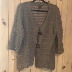 Multiples sheer olive cardigan size Large